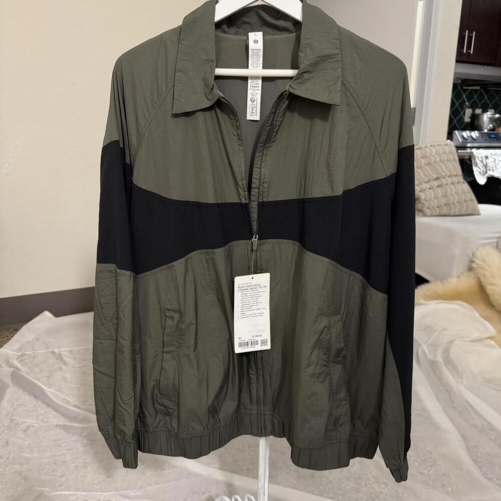 New Lululemon Jacket Womens XL nylon Color block Windbreaker Full Zip
